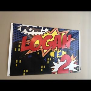 Super hero banner . Logan is 2!